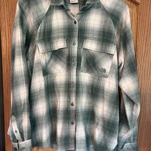 The North Face Green and White Button Down Shirt